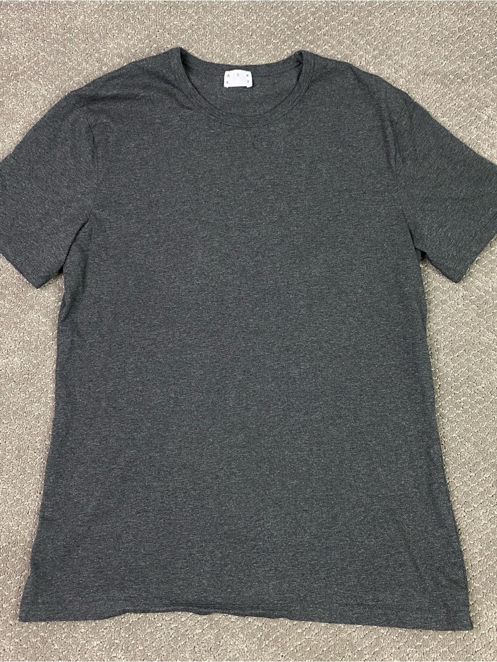 Asket The T-Shirt Organic Cotton Men’s Large Fits Like Medium Gray Short Sleeve
